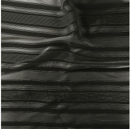 Chiffon With Satin Stripe and Lurex SM-2456 Black