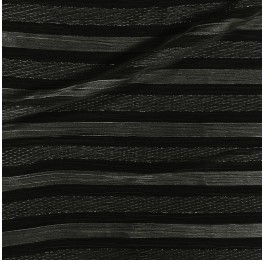 Yoryu Chiffon With Satin Stripe and Lurex SM-3963 Black