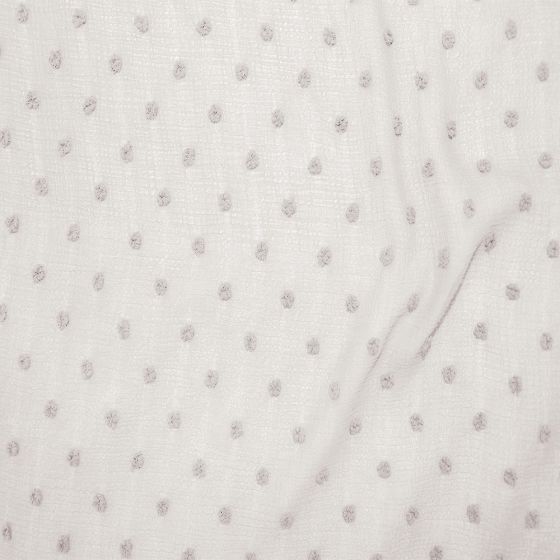 Crinkled Dobby Spot Chiffon Ivory