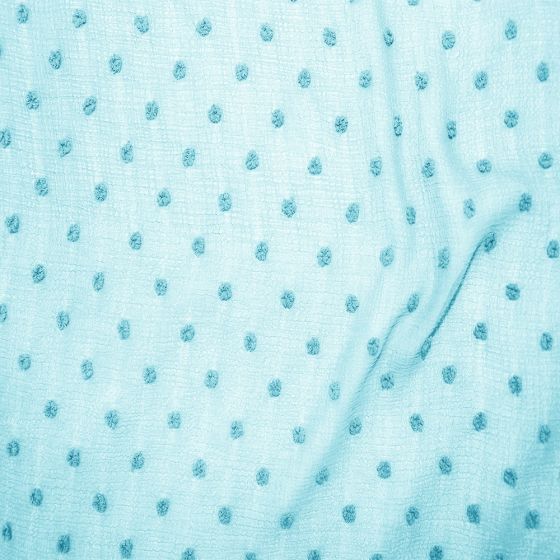 Crinkled Dobby Spot Chiffon Light Blue