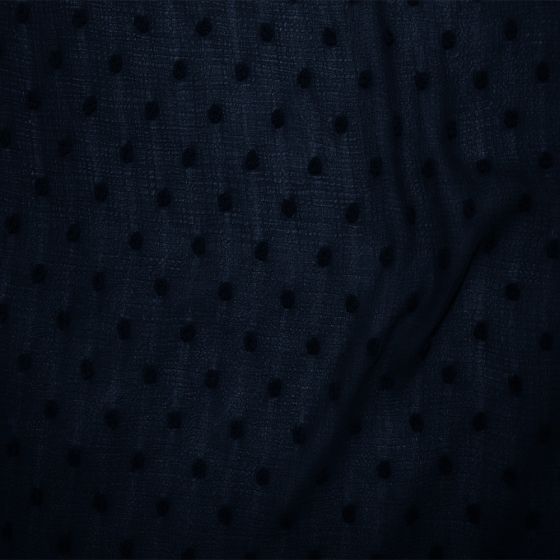 Crinkled Dobby Spot Chiffon Navy