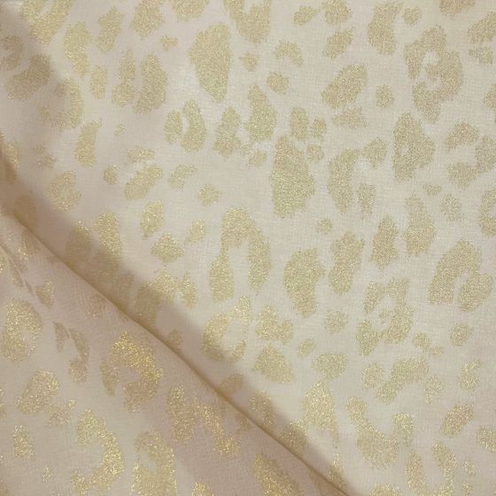 Foil Chiffon - Pink With Gold Animal Foil