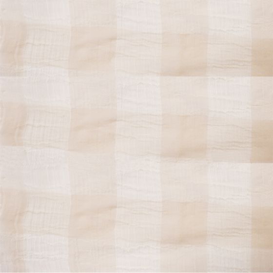 Large Check Chiffon Yoryu Blush White