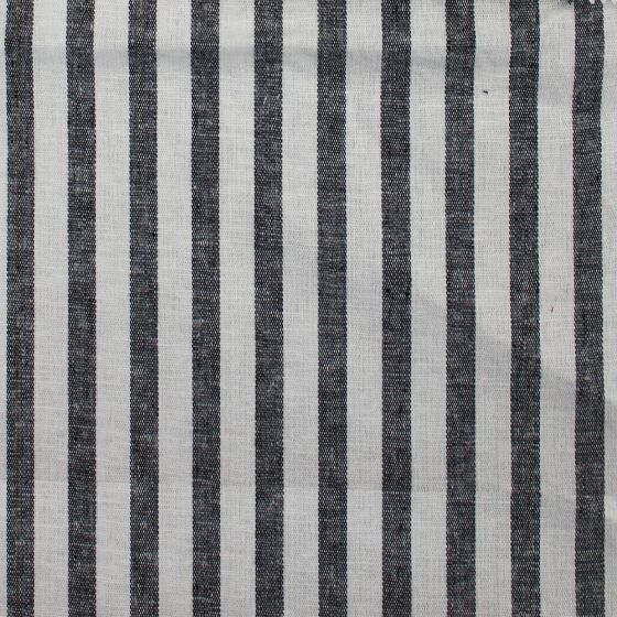 Linen Stone Washed Stripe Black