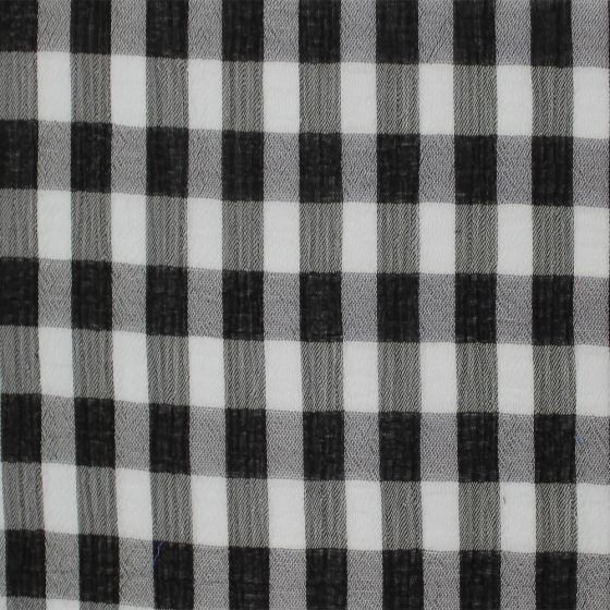 Medium Check Chiffon Yoryu Black White