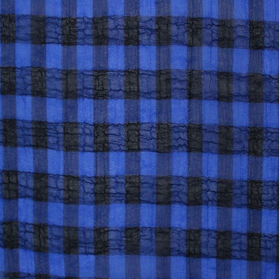 Medium Check Chiffon Yoryu Blue Black