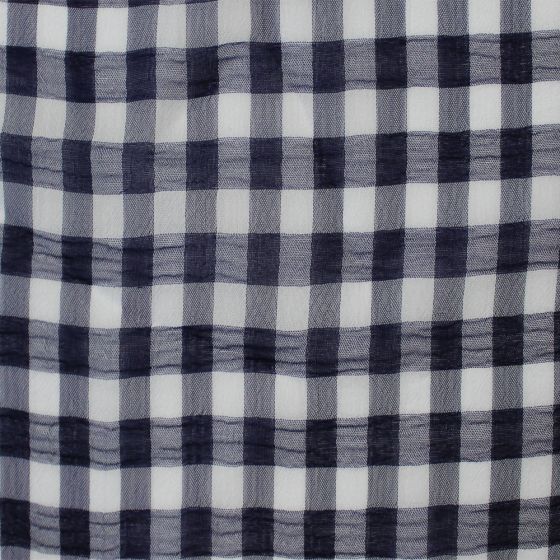 Medium Check Chiffon Yoryu Navy White