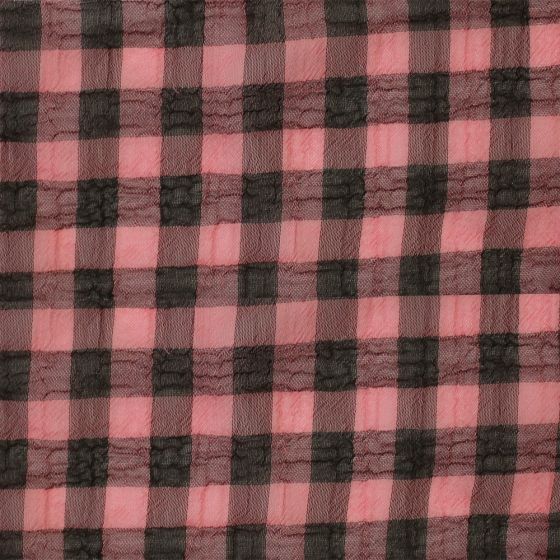 Medium Check Chiffon Yoryu Pink Black