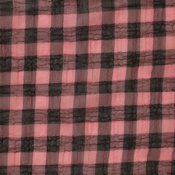 Medium Check Chiffon Yoryu Pink Black