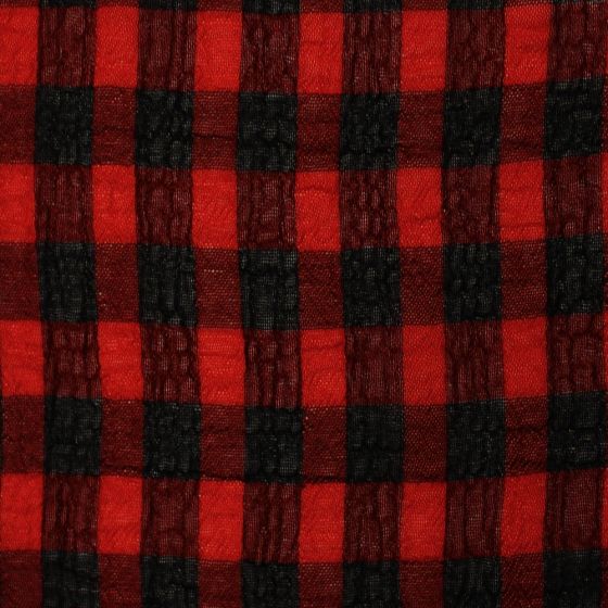 Medium Check Chiffon Yoryu Red Black