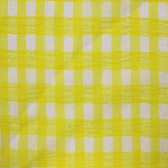 Medium Check Chiffon Yoryu Yellow White
