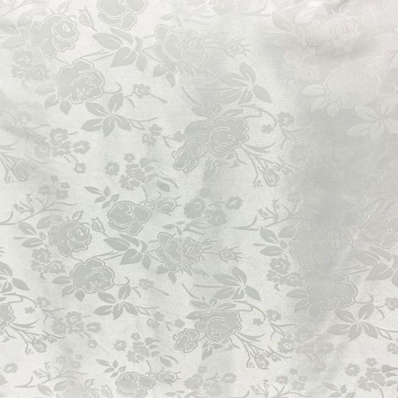 Poly Satin Jacquard C7 Floral Ivory
