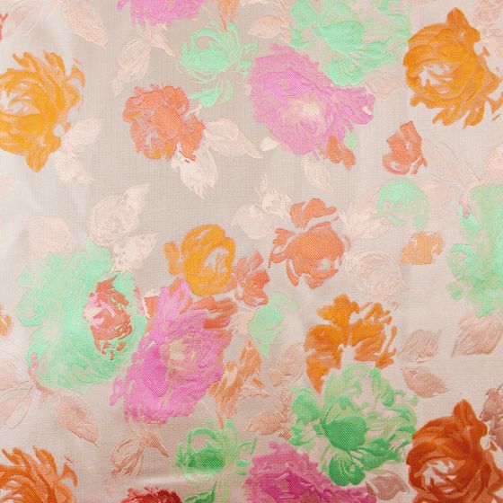 Multi Satin Jacquard Pink Ground