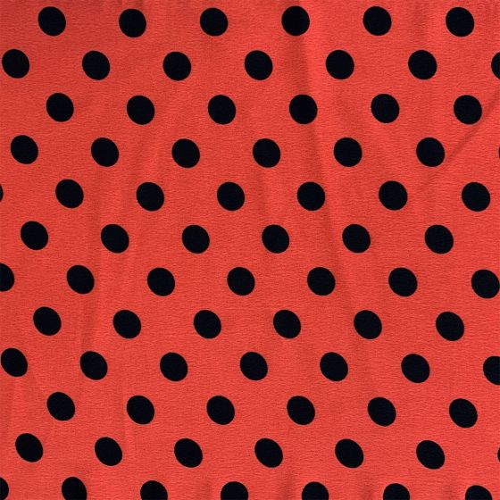 Silky Morrocain Print Coral Base Black Spot
