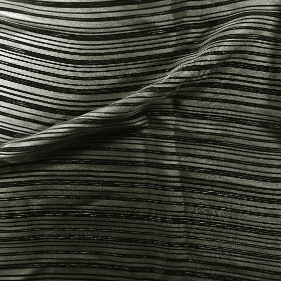 Chiffon With Satin Stripe and Lurex SM-3458 Black