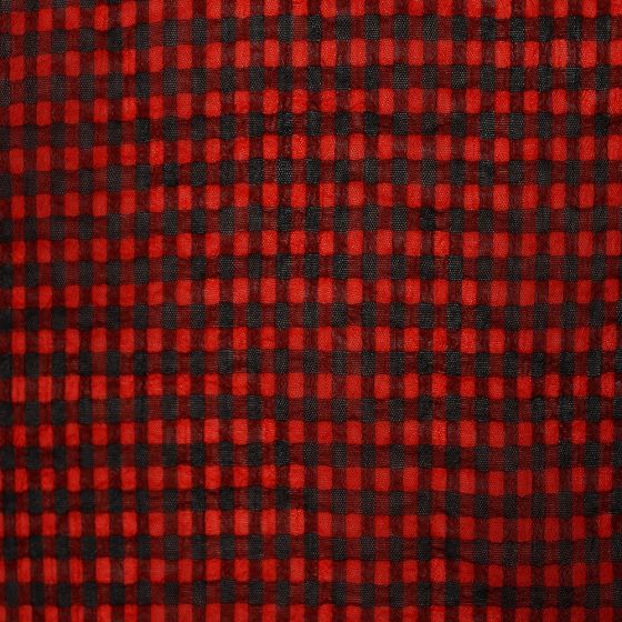 Small Check Chiffon Yoryu Red Black