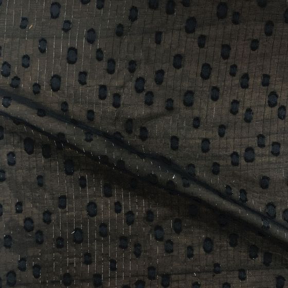 Yoryu Chiffon Spot Jacquard with Silver Lurex WPUR190041 Black