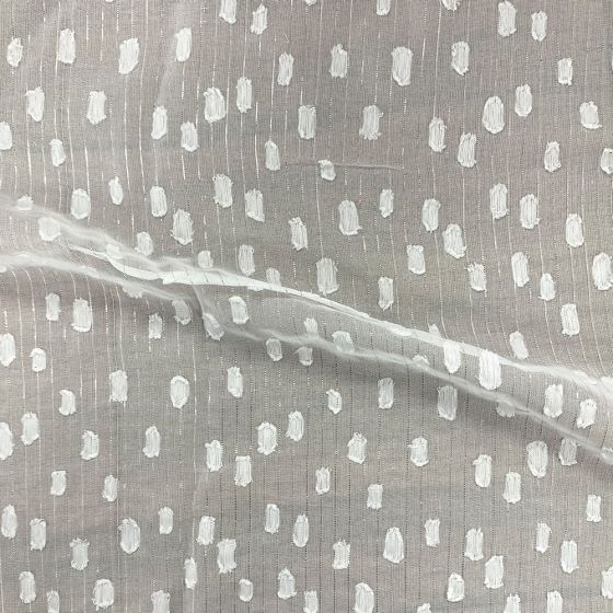 Yoryu Chiffon Spot Jacquard with Silver Lurex WPUR190041 Ivory