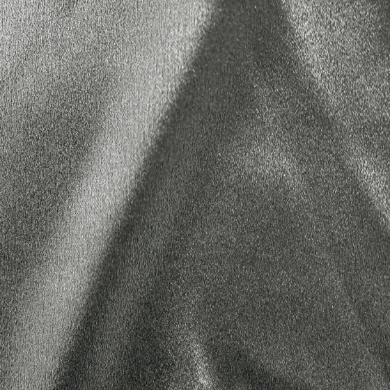 Zara Satin Back Crepe Foil Satin Side Black Silver