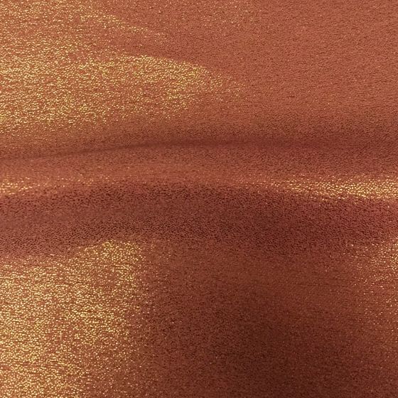 Zara Satin Back Crepe Foil Satin Side Terracotta Gold