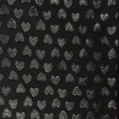 Chiffon With Lurex Heart Design Black